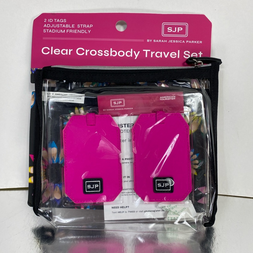 American Tourister SJP Clear Crossbody Bag and Luggage Tag Set